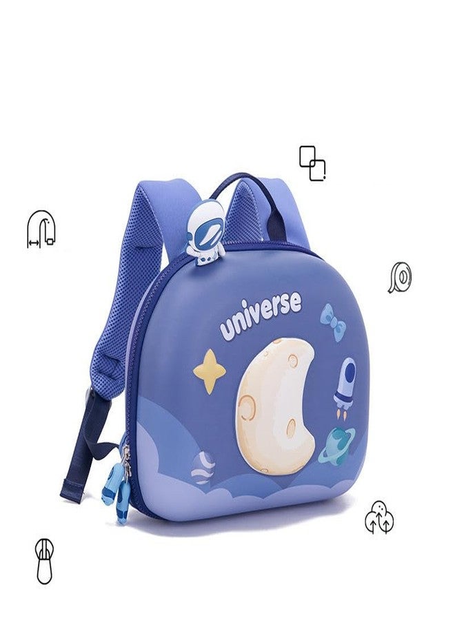 SID MAGIC Kids Backpack for Girls & Boys - Lightweight Toddler School Bag | Cute 3D Moon & Universe Design | Waterproof, Comfortable, Adjustable Straps - Ideal for Preschool & Daycare (Galaxy Blue) - Image 2